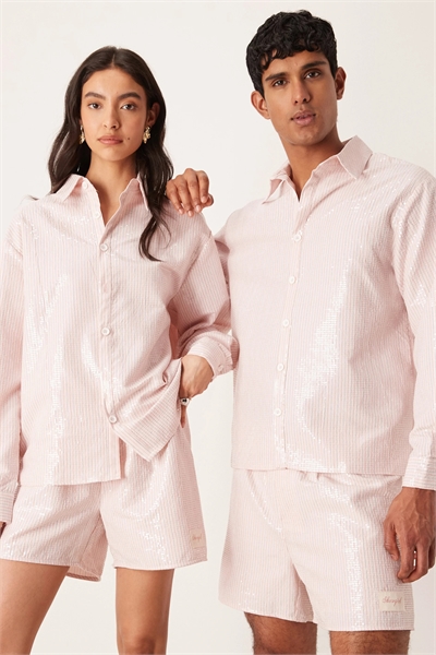 Унисекс-рубашка Rowan с пайетками и полоской co-ord артикул 153080678