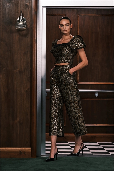 Брюки Cherie с широкими брючинами из жаккарда co-ord артикул 153080643