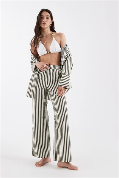 Пляжные брюки из хлопка с эластичным поясом и широкими брючинами co-ord артикул 153490705