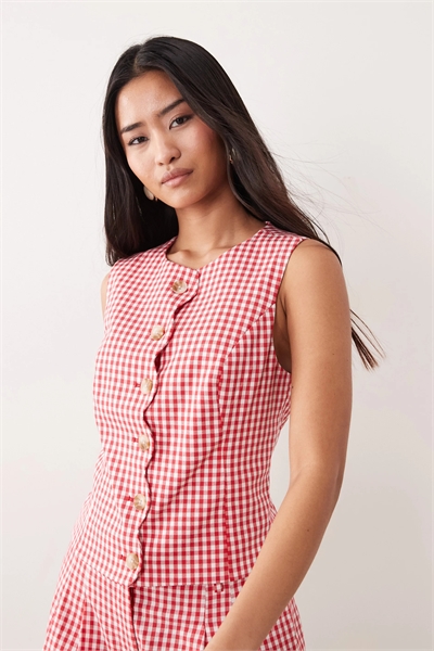 Жилет с волнистым краем из ткани с высоким содержанием хлопка co-ord артикул 153888208