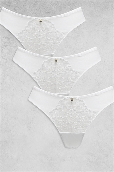 Набор из 3-х стрингов из сексуального кружева артикул 150476596