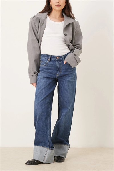 Джинсы-багги с широкими штанинами и свободным кроем артикул 154976629