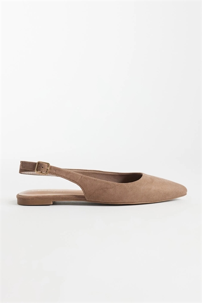 Балетки из искусственной замши с открытой пяткой артикул 155595797