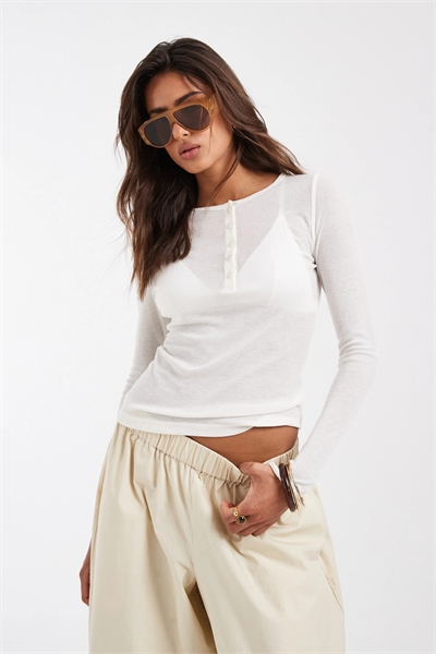 Топ-хенли с прозрачной тканью артикул 153662553