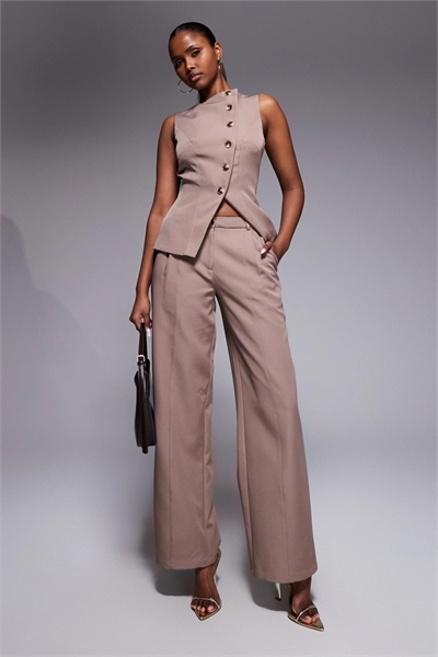 Брюки с широкими штанинами и эксклюзивными деталями швов, выполненными по индивидуальному заказу co-ord артикул 155333948