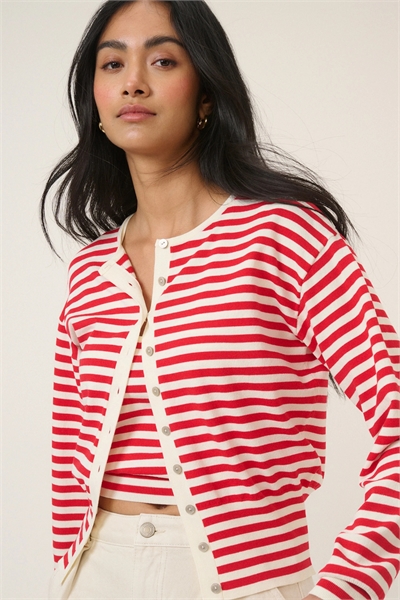 Кардиган с круглым вырезом и контрастной отделкой артикул 154704733