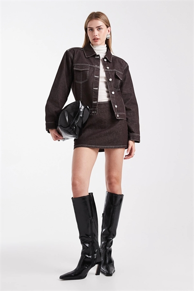 Чистая джинсовая микроюбка артикул 150497497