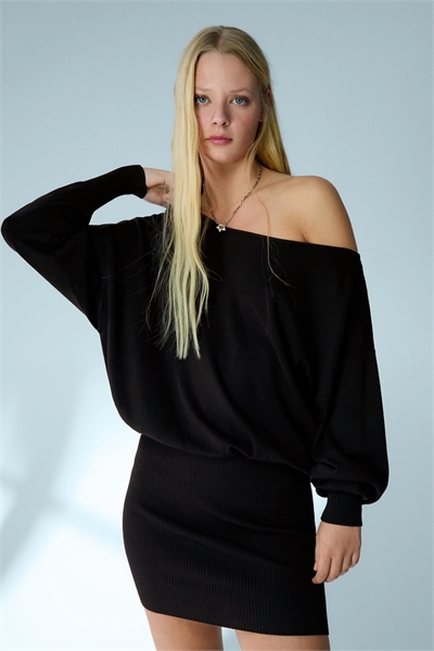 Мини-платье с ребристой текстурой и асимметричным кроем артикул 156511764