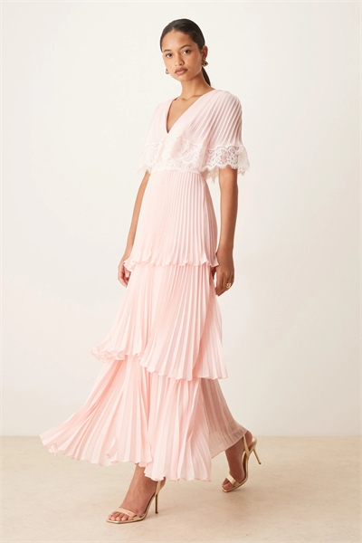 Макси-платье с многослойными складками артикул 155326867