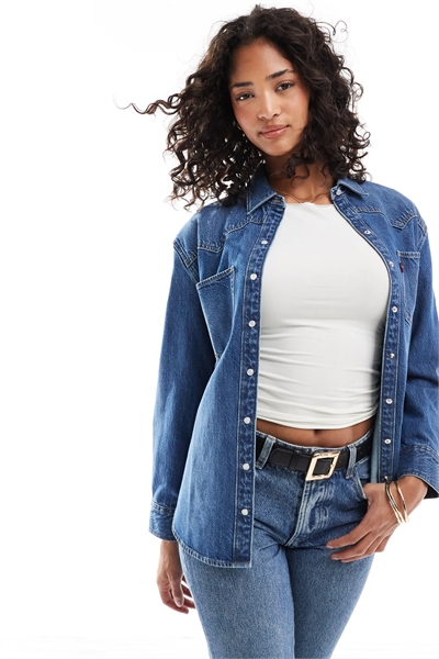 Рубашка Teodora из денима в стиле вестерн артикул 137462597