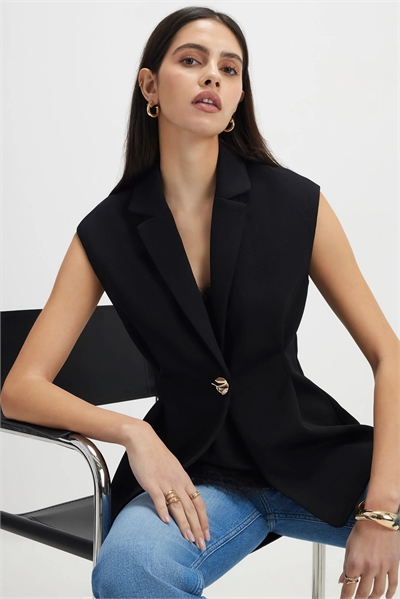 Блейзер без рукавов с зауженной талией артикул 156532880