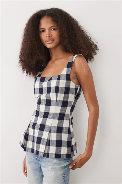 Топ из хлопка с квадратным вырезом и баской, Валенсия артикул 154033268