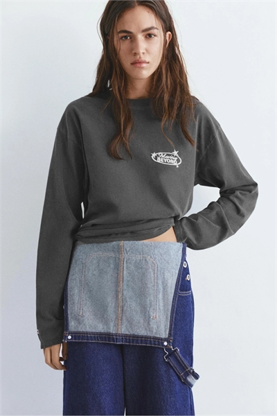 Футболка с длинным рукавом и принтом артикул 156521343