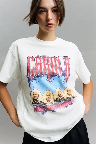 Футболка с принтом и короткими рукавами от Cardi B артикул 156511831