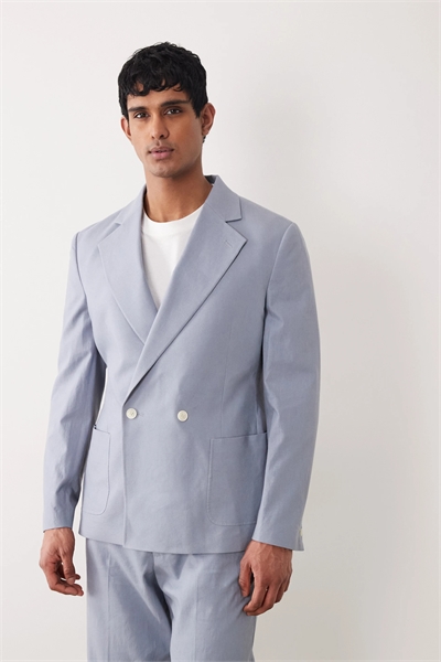 Костюмный пиджак свободного кроя с двойной застежкой артикул 152942099