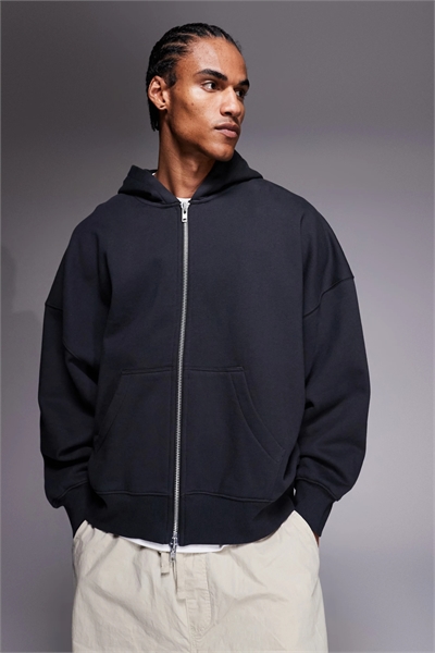 Худи премиум-класса с капюшоном и застежкой-молнией, в стиле оверсайз артикул 153081104