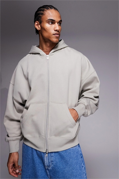 Худи премиум-класса с капюшоном и застежкой-молнией, в стиле оверсайз артикул 153081105