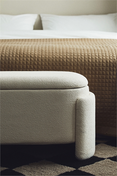 Скамья с обивкой букле и местом для хранения артикул 1254627001