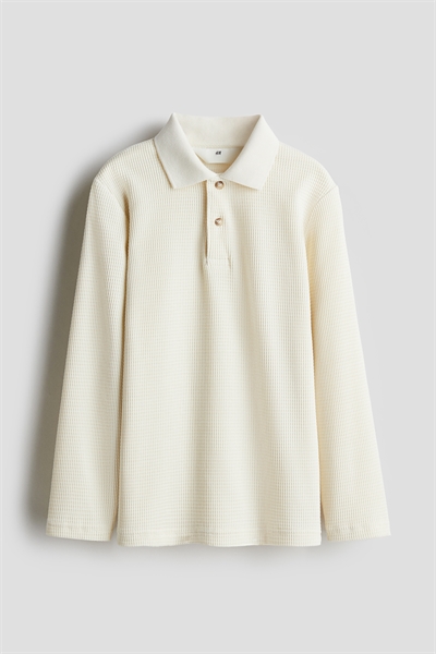 Рубашка-поло из вафельного трикотажа артикул 1264907001