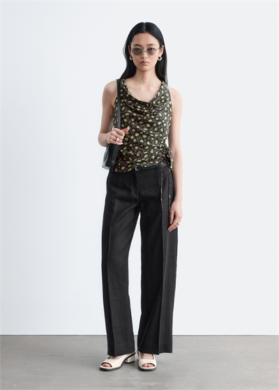 Брюки из льна на заказ артикул 1309847004