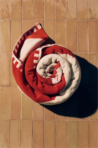 Полосатое хлопковое пляжное полотенце артикул 1315854003