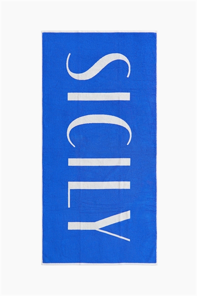 Хлопковое пляжное полотенце с текстовым узором артикул 1315858001