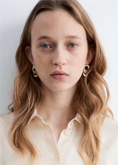 Серьги с крупными звеньями артикул 1325175004