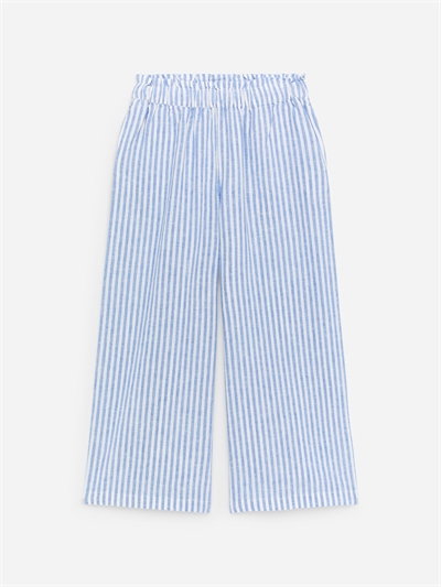 Брюки свободного кроя из смеси хлопка и льна артикул 1332153002