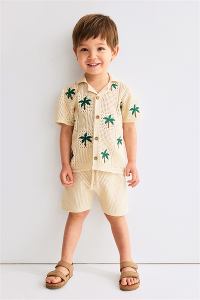 Хлопковый комплект из 2 частей с дырчатой вязкой артикул 1285827001