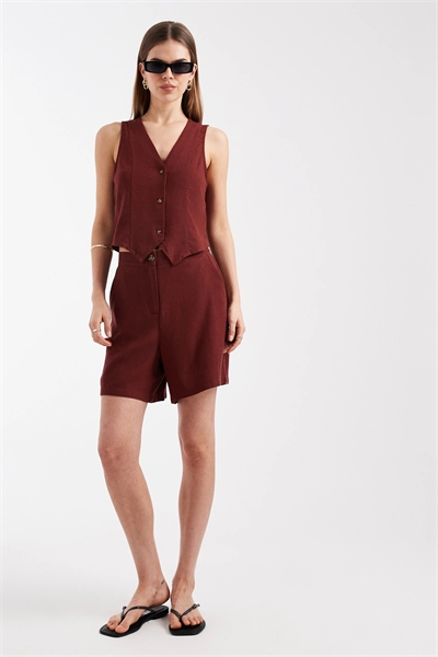 Шорты с эффектом льна, скроенные по фигуре co-ord артикул 154693191