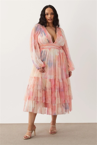 Макси-платье с длинными рукавами артикул 155943650