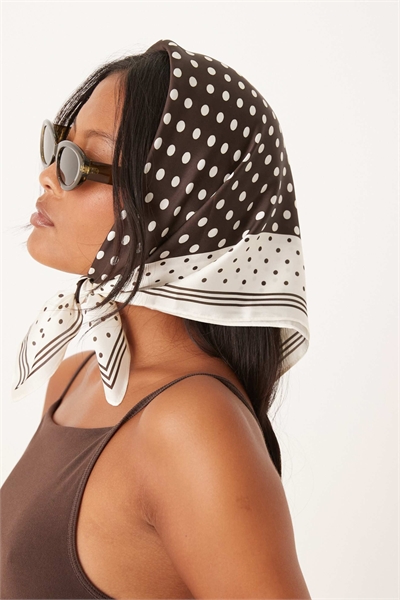 Галстук с кремовыми и коричневыми горошками артикул 149597496