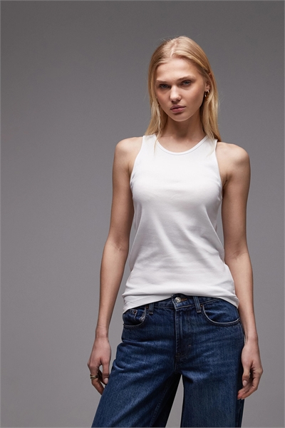 Жилет из ребристого джерси с круглым вырезом артикул 155575300