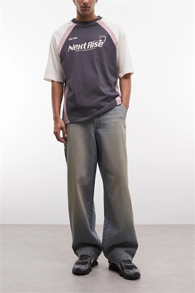 Джинсы-багги артикул 153053132