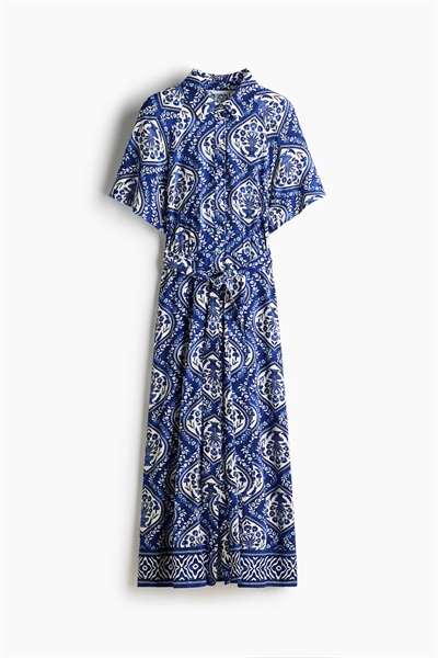 Платье-рубашка с завязывающимся поясом артикул 1217576035