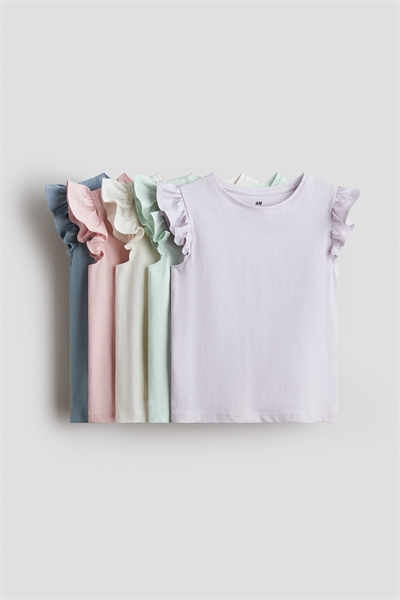 Набор из 5 топов с воланами на рукавах артикул 1318007001