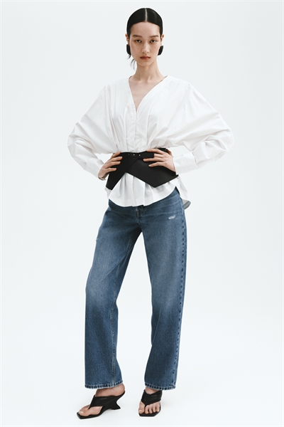 Джинсы с прямым кроем, высокой талией и длиной до щиколотки артикул 1326630005