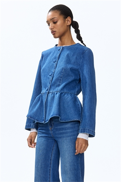 Жакет без воротника с баской артикул 1331901002