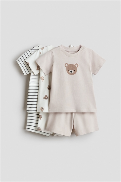 Комплект из 3-х коротких хлопковых пижам артикул 1333836001