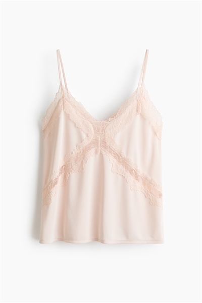 Топ на бретелях из ткани «Понте-ди-Рома» с кружевной отделкой артикул 1337054001