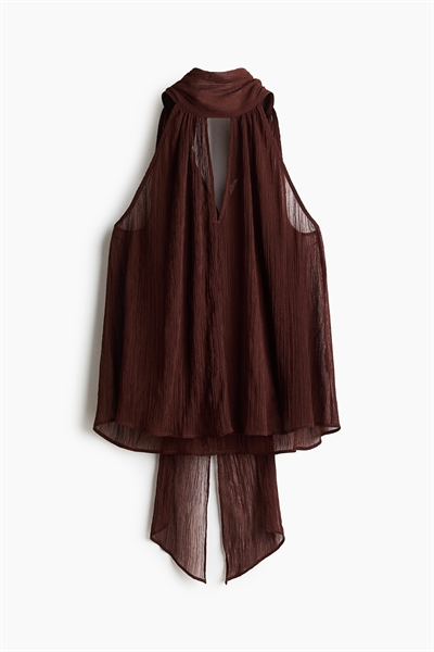 Топ из шифона с воротником-шарфом артикул 1337512002