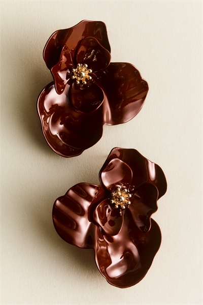 Эффектные серьги в форме цветка артикул 1342783001