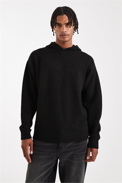 Пушистая вязаная толстовка с капюшоном артикул 148489116