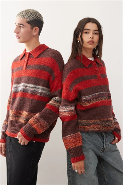 Универсальный вязаный свитер-поло артикул 144016571