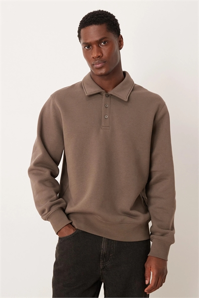 Толстовка-поло из смешанной ткани с хлопком артикул 154179326