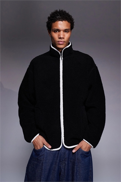 Свободная толстовка из флиса с воротником-воронкой и застежкой-молнией артикул 146906559