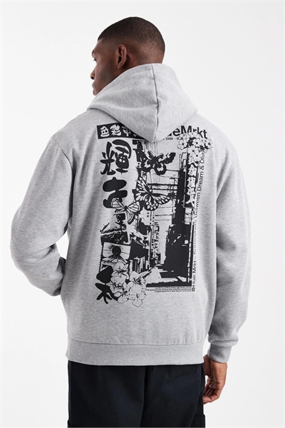 Свободная толстовка с сувенирным принтом артикул 151053341