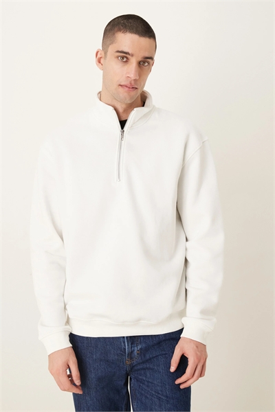 Базовая кофта свободного кроя с четвертью молнии артикул 148925466