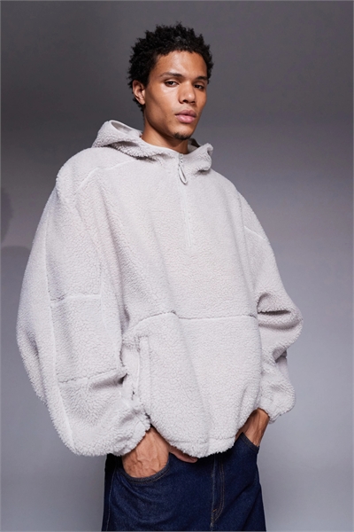 Худи с воротником-воронкой и застежкой-молнией на четверть длины, в стиле «экстремальный оверсайз» артикул 146925168