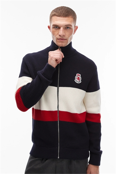 Куртка с контрастными вставками и молнией по всей длине артикул 148855879